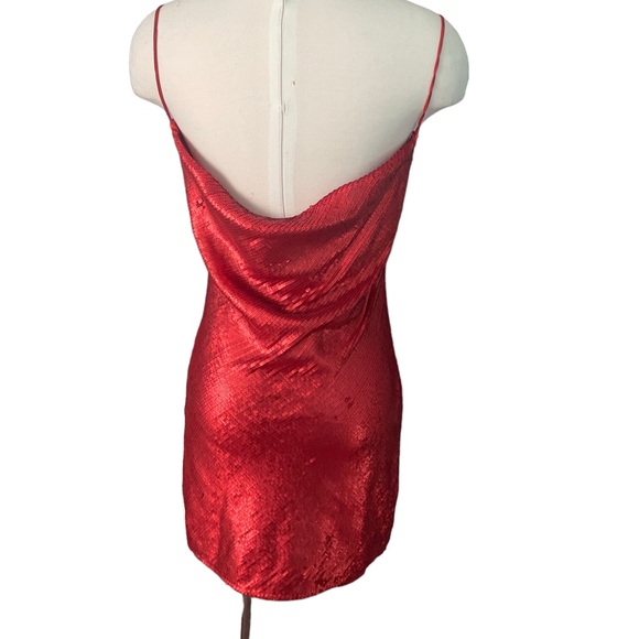 Zara sequin red spaghetti dress sz- xs - Picture 3 of 5